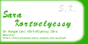 sara kortvelyessy business card